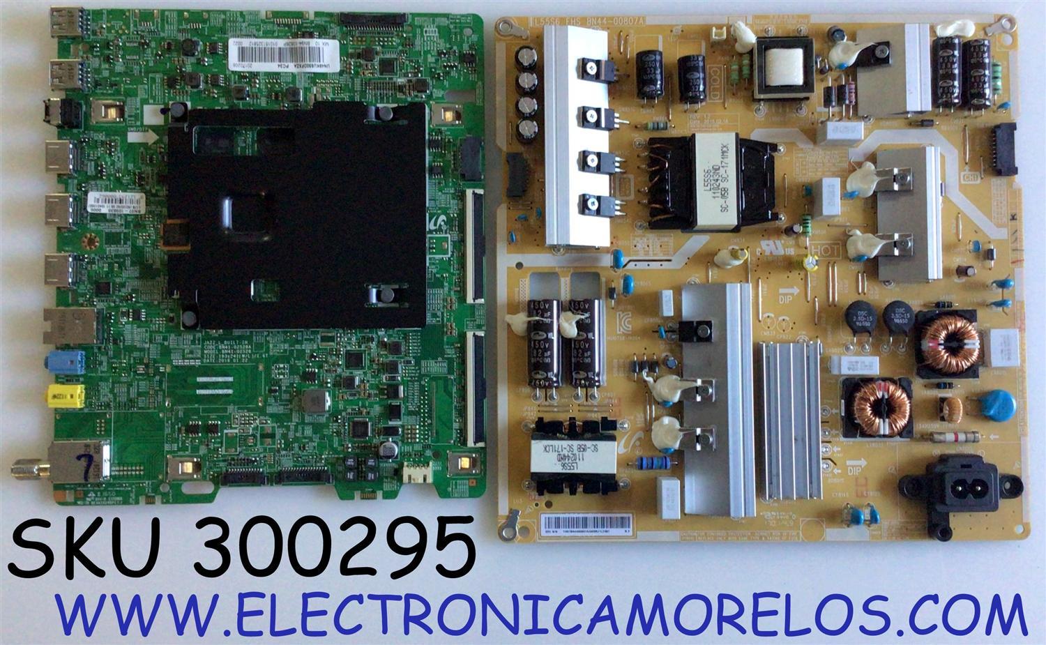 KIT DE TARJETAS PARA TV SAMSUNG / NUMERO DE PARTE MAIN BN94-10826P / BN41-02528A / BN97-10983B / FUENTE BN44-00807A / BN4400807A / L55S6_FHS / E301536 / PANEL CY-WK049HGLV2H / MODELO UN49KU650DFXZA / UN49KU650DFXZA FA01